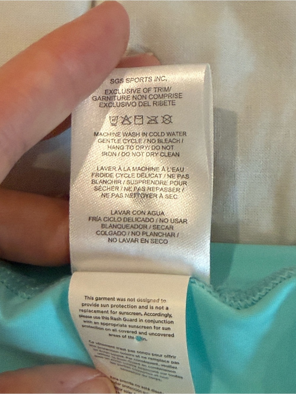 Body Glove Women’s Aqua Blue Rash Guard Swim Surf Top Size S Like New - Picture 6 of 7